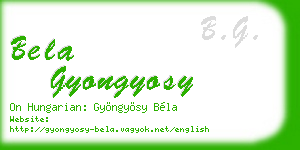 bela gyongyosy business card