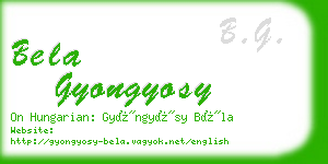 bela gyongyosy business card